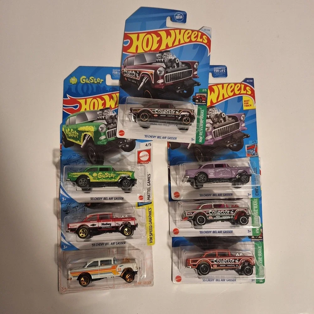 Hot Wheels 55 Chevy Bel Air Gasser 7 Car / Zamac 52th Anniversary/ Holley /‎